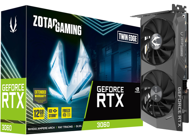 Zotac PCI-Ex GeForce RTX 3060 Twin Edge 12GB GDDR6 (192bit) (1777/15000) (1 х HDMI, 3 x DisplayPort) (ZT-A30600E-10M) - зображення 7