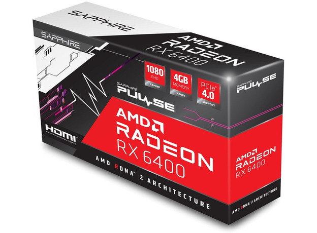 Sapphire PCI-Ex Radeon RX 6400 4GB GDDR6 (64bit) (780/16000) (1 x HDMI, 1 x DisplayPort) (11315-01-20G) - изображение 7 Sapphire PCI-Ex Radeon RX 6400 4GB GDDR6 (64bit) (780/16000) (1 x HDMI, 1 x DisplayPort) (11315-01-20G) - изображение 7