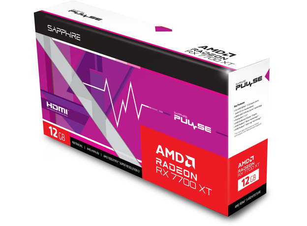 Відеокарта Sapphire PCI-Ex Radeon RX 7700 XT Pulse 12GB GDDR6 (192bit) (2544/18000) (2 х HDMI, 2 x DisplayPort) (11335-04-20G) - зображення 6
