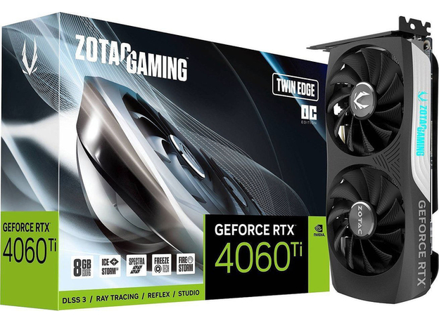 Видеокарта Zotac GeForce RTX 4060 Ti Twin Edge OC 8GB (ZT-D40610H-10M) - изображение 6 Видеокарта Zotac GeForce RTX 4060 Ti Twin Edge OC 8GB (ZT-D40610H-10M) - изображение 6