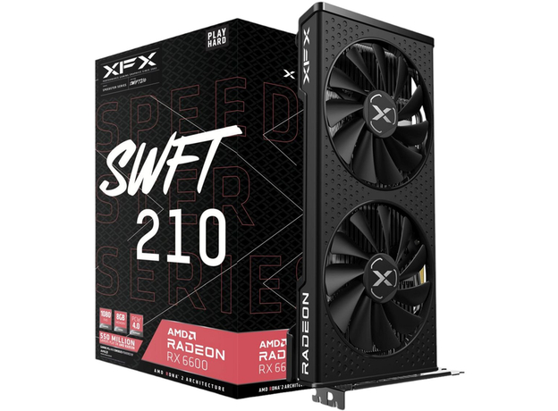 Видеокарта XFX PCI-Ex Radeon RX 6600 Speedster SWFT 210 8GB GDDR6 (128bit) (1626/14000) (HDMI, 3 x DisplayPort) (RX-66XL8LFDQ) - изображение 4 Видеокарта XFX PCI-Ex Radeon RX 6600 Speedster SWFT 210 8GB GDDR6 (128bit) (1626/14000) (HDMI, 3 x DisplayPort) (RX-66XL8LFDQ) - изображение 4