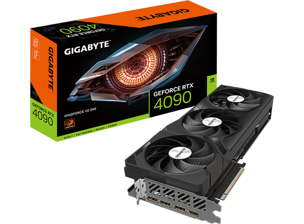 Відеокарта Gigabyte PCI-Ex GeForce RTX 4090 WINDFORCE V2 24GB GDDR6X 384bit 2520/21000 1 x HDMI 3 x DisplayPort (GV-N4090WF3V2-24GD) - зображення 8 Відеокарта Gigabyte PCI-Ex GeForce RTX 4090 WINDFORCE V2 24GB GDDR6X 384bit 2520/21000 1 x HDMI 3 x DisplayPort (GV-N4090WF3V2-24GD) - зображення 8