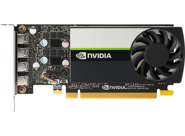 Видеокарта PNY PCI-Ex Quadro T1000 4GB GDDR6 (128bit) (1455/8000) (4 x miniDisplayPort) (VCNT1000-SB)  Видеокарта PNY PCI-Ex Quadro T1000 4GB GDDR6 (128bit) (1455/8000) (4 x miniDisplayPort) (VCNT1000-SB)