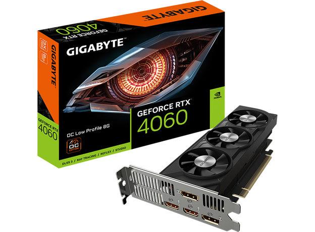 Видеокарта Gigabyte PCI-Ex GeForce RTX 4060 OC Low Profile 8GB GDDR6 (128bit) (2475/17000) (2 x HDMI, 2 x DisplayPort) (GV-N4060OC-8GL) - изображение 6 Видеокарта Gigabyte PCI-Ex GeForce RTX 4060 OC Low Profile 8GB GDDR6 (128bit) (2475/17000) (2 x HDMI, 2 x DisplayPort) (GV-N4060OC-8GL) - изображение 6