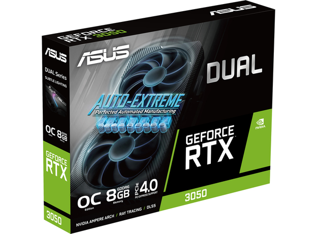 Видеокарта ASUS PCI-Ex GeForce RTX 3050 Dual OC Edition V2 LHR 8GB GDDR6 (128bit) (1852/14000) (HDMI, DisplayPort, DVI-D) (90YV0GH6-M0NA00) - изображение 13 Видеокарта ASUS PCI-Ex GeForce RTX 3050 Dual OC Edition V2 LHR 8GB GDDR6 (128bit) (1852/14000) (HDMI, DisplayPort, DVI-D) (90YV0GH6-M0NA00) - изображение 13