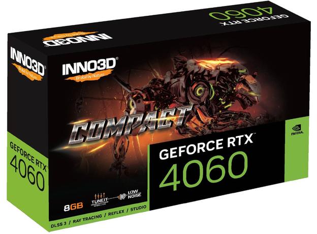 Видеокарта INNO3D PCI-Ex GeForce RTX 4060 Compact 8GB GDDR6 (128bit) (2460/17000) (HDMI, 3 x DisplayPort) (N40601-08D6-173050N) - изображение 5 Видеокарта INNO3D PCI-Ex GeForce RTX 4060 Compact 8GB GDDR6 (128bit) (2460/17000) (HDMI, 3 x DisplayPort) (N40601-08D6-173050N) - изображение 5