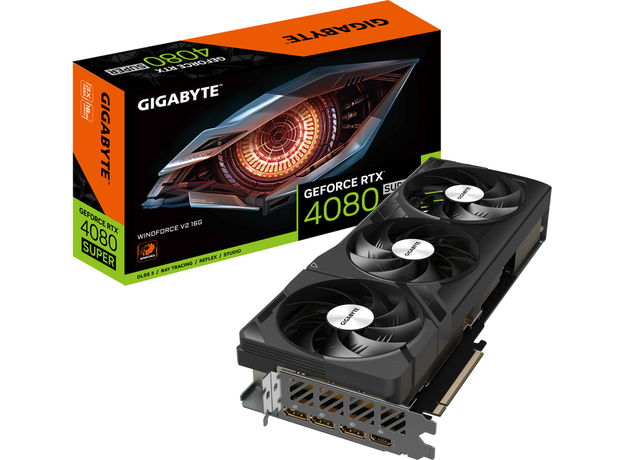Видеокарта Gigabyte PCI-Ex GeForce RTX 4080 Super Windforce V2 16GB GDDR6X (256bit) (2550/23000) (HDMI, 3 x DisplayPort) (GV-N408SWF3V2-16GD) - изображение 8 Видеокарта Gigabyte PCI-Ex GeForce RTX 4080 Super Windforce V2 16GB GDDR6X (256bit) (2550/23000) (HDMI, 3 x DisplayPort) (GV-N408SWF3V2-16GD) - изображение 8