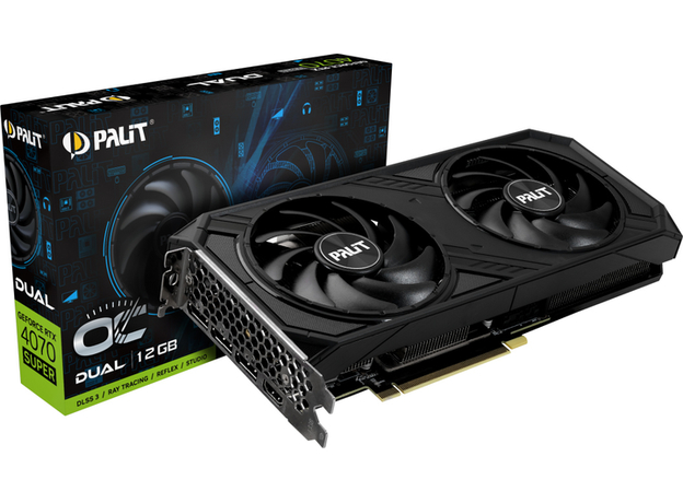 Видеокарта Palit PCI-Ex GeForce RTX 4070 Super Dual OC 12GB GDDR6X (192bit) (2550/21000) (1 x HDMI, 3 x DisplayPort) (NED407SS19K9-1043D) - изображение 9 Видеокарта Palit PCI-Ex GeForce RTX 4070 Super Dual OC 12GB GDDR6X (192bit) (2550/21000) (1 x HDMI, 3 x DisplayPort) (NED407SS19K9-1043D) - изображение 9