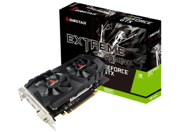 Видеокарта Biostar PCI-Ex GeForce GTX 1050 Ti Extreme Gaming 4GB GDDR5 (128bit) (1392/7007) (HDMI, DisplayPort, DVI-D) (VN1055TF41)  Видеокарта Biostar PCI-Ex GeForce GTX 1050 Ti Extreme Gaming 4GB GDDR5 (128bit) (1392/7007) (HDMI, DisplayPort, DVI-D) (VN1055TF41)