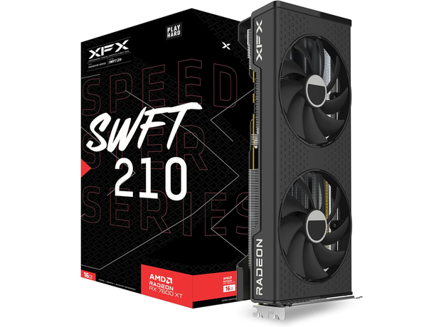 Видеокарта XFX PCI-Ex Radeon RX 7600 XT SPEEDSTER SWFT 210 16GB GDDR6 (128bit) (2810/18000) (1x HDMI, 3x DisplayPort) (RX-76TSWFTFP) - изображение 7 Видеокарта XFX PCI-Ex Radeon RX 7600 XT SPEEDSTER SWFT 210 16GB GDDR6 (128bit) (2810/18000) (1x HDMI, 3x DisplayPort) (RX-76TSWFTFP) - изображение 7