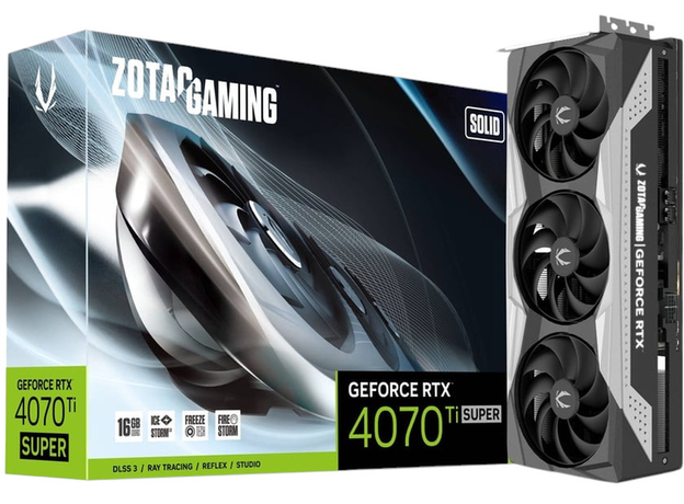 Видеокарта Zotac Gaming PCI-Ex GeForce RTX 4070 Ti SUPER SOLID 16GB GDDR6X (256bit) (2610/21000) (1 x HDMI, 3 x DisplayPort) (ZT-D40730R-10P) - изображение 7 Видеокарта Zotac Gaming PCI-Ex GeForce RTX 4070 Ti SUPER SOLID 16GB GDDR6X (256bit) (2610/21000) (1 x HDMI, 3 x DisplayPort) (ZT-D40730R-10P) - изображение 7