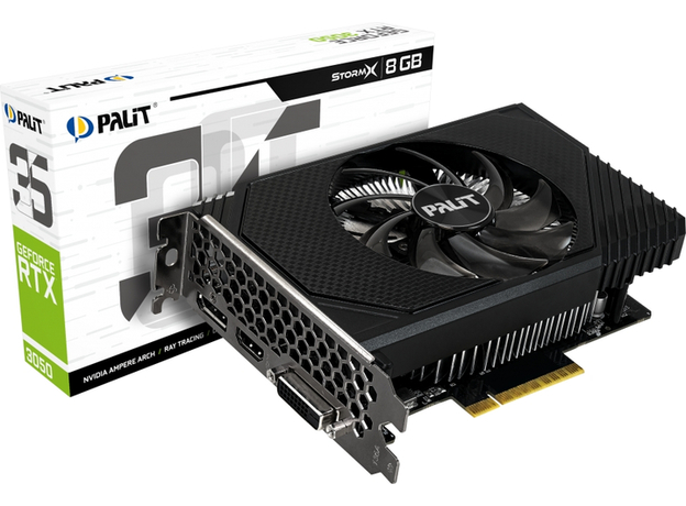 Palit PCI-Ex GeForce RTX 3050 StormX 8GB GDDR6 (128bit) (1552/14000) (1 x DisplayPort, 1 x HDMI, 1 x DVI) (NE63050018P1-1070F) - изображение 5 Palit PCI-Ex GeForce RTX 3050 StormX 8GB GDDR6 (128bit) (1552/14000) (1 x DisplayPort, 1 x HDMI, 1 x DVI) (NE63050018P1-1070F) - изображение 5