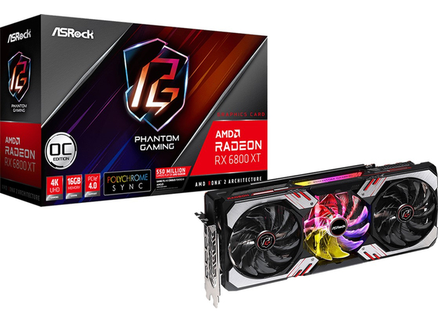 Видеокарта ASRock PCI-Ex Radeon RX 6800 XT Phantom Gaming OC 16GB GDDR6 (256bit) (2310/16000) (HDMI, 3 x DisplayPort) (RX6800XT PG 16GO) - изображение 6 Видеокарта ASRock PCI-Ex Radeon RX 6800 XT Phantom Gaming OC 16GB GDDR6 (256bit) (2310/16000) (HDMI, 3 x DisplayPort) (RX6800XT PG 16GO) - изображение 6