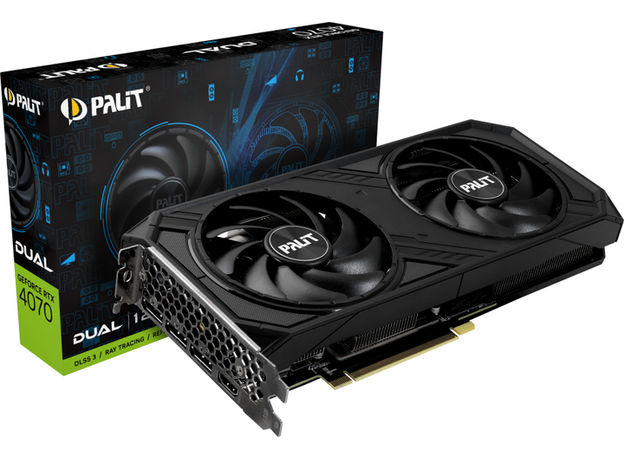 Видеокарта Palit PCI-Ex GeForce RTX 4070 Dual 12GB GDDR6X (192bit) (2475/21000) (HDMI, 3 x DisplayPort) (NED4070019K9-1047D) - изображение 9 Видеокарта Palit PCI-Ex GeForce RTX 4070 Dual 12GB GDDR6X (192bit) (2475/21000) (HDMI, 3 x DisplayPort) (NED4070019K9-1047D) - изображение 9