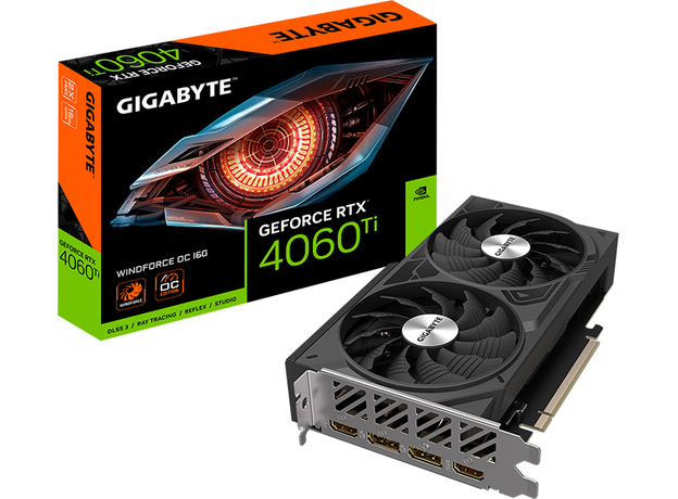 Відеокарта Gigabyte PCI-Ex GeForce RTX 4060 Ti Windforce OC 16GB GDDR6 (128bit) (2565/18000) (2 x HDMI, 2 x DisplayPort) (GV-N406TWF2OC-16GD) - зображення 7 Відеокарта Gigabyte PCI-Ex GeForce RTX 4060 Ti Windforce OC 16GB GDDR6 (128bit) (2565/18000) (2 x HDMI, 2 x DisplayPort) (GV-N406TWF2OC-16GD) - зображення 7