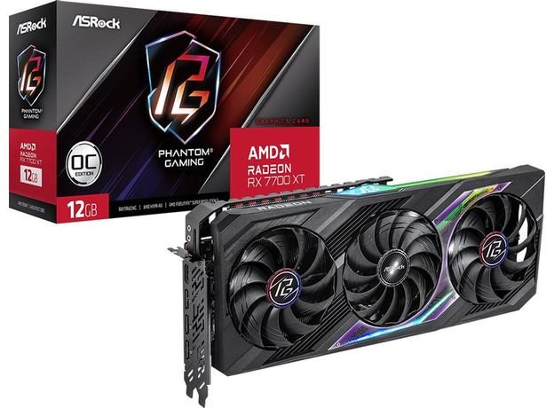 Видеокарта ASRock Radeon RX 7700 XT PHANTOM GAMING OC 12G (RX7700XT PG 12GO) - изображение 6 Видеокарта ASRock Radeon RX 7700 XT PHANTOM GAMING OC 12G (RX7700XT PG 12GO) - изображение 6