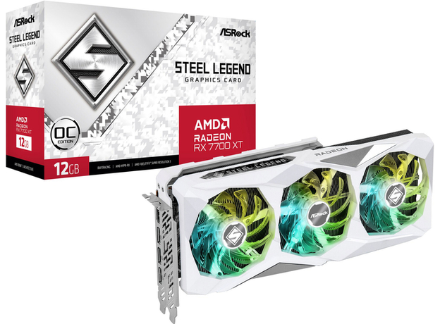 Видеокарта ASRock Radeon RX 7700 XT STEEL LEGEND OC 12G (RX7700XT SL 12GO) - изображение 9 Видеокарта ASRock Radeon RX 7700 XT STEEL LEGEND OC 12G (RX7700XT SL 12GO) - изображение 9