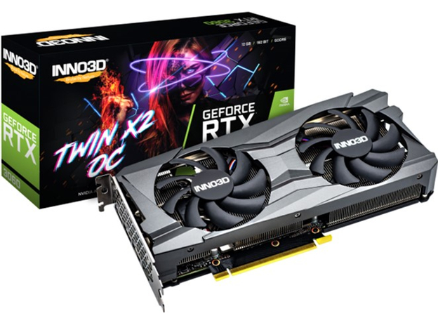 Видеокарта INNO3D PCI-Ex GeForce RTX 3060 TWIN X2 OC LHR 12G 12GB GDDR6 (192bit) (1792/15000) (1 x HDMI, 3 x DisplayPort) (N30602-12D6X-11902120H) - изображение 2 Видеокарта INNO3D PCI-Ex GeForce RTX 3060 TWIN X2 OC LHR 12G 12GB GDDR6 (192bit) (1792/15000) (1 x HDMI, 3 x DisplayPort) (N30602-12D6X-11902120H) - изображение 2