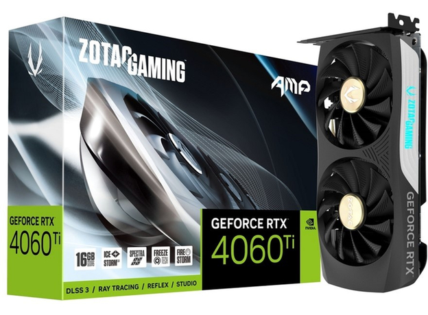 Відеокарта Zotac PCI-Ex GeForce RTX 4060 Ti AMP 16GB GDDR6 (128bit) (2595/18000) (1 x HDMI, 3 x DisplayPort) (ZT-D40620F-10M) - зображення 7 Відеокарта Zotac PCI-Ex GeForce RTX 4060 Ti AMP 16GB GDDR6 (128bit) (2595/18000) (1 x HDMI, 3 x DisplayPort) (ZT-D40620F-10M) - зображення 7