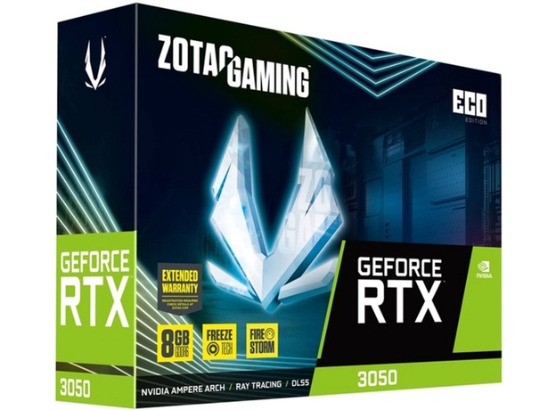Видеокарта Zotac PCI-Ex GeForce RTX 3050 GAMING ECO 8GB GDDR6 (128bit) (1777/14000) (1 x HDMI, 3 x DisplayPort) (ZT-A30500K-10M) - изображение 6 Видеокарта Zotac PCI-Ex GeForce RTX 3050 GAMING ECO 8GB GDDR6 (128bit) (1777/14000) (1 x HDMI, 3 x DisplayPort) (ZT-A30500K-10M) - изображение 6