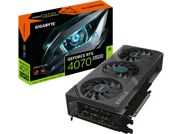 Видеокарта Gigabyte PCI-Ex GeForce RTX 4070 Super Eagle OC 12G 12GB GDDR6X (192bit) (2535/21000) (HDMI, 3 x DisplayPort) (GV-N407SEAGLE OC-12GD) - изображение 8 Видеокарта Gigabyte PCI-Ex GeForce RTX 4070 Super Eagle OC 12G 12GB GDDR6X (192bit) (2535/21000) (HDMI, 3 x DisplayPort) (GV-N407SEAGLE OC-12GD) - изображение 8