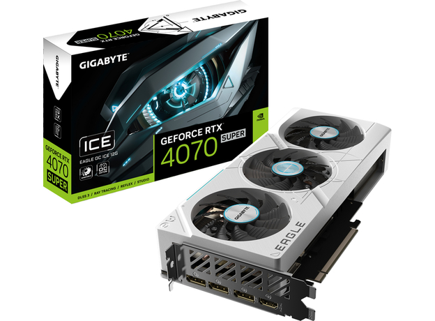 Відеокарта Gigabyte PCI-Ex GeForce RTX 4070 Super Eagle OC ICE 12G 12GB GDDR6X (192bit) (2535/21000) (HDMI, 3 x DisplayPort) (GV-N407SEAGLEOC ICE-12GD) - зображення 9 Відеокарта Gigabyte PCI-Ex GeForce RTX 4070 Super Eagle OC ICE 12G 12GB GDDR6X (192bit) (2535/21000) (HDMI, 3 x DisplayPort) (GV-N407SEAGLEOC ICE-12GD) - зображення 9