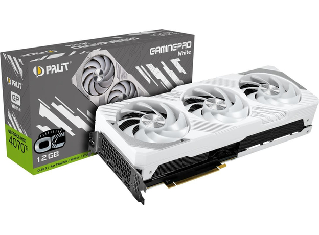Видеокарта Palit PCI-Ex GeForce RTX 4070 Ti GamingPro White OC 12GB GDDR6X (192bit) (2670/21000) (1 x HDMI, 3 x DisplayPort) (NED407TV19K9-1043W) - изображение 8 Видеокарта Palit PCI-Ex GeForce RTX 4070 Ti GamingPro White OC 12GB GDDR6X (192bit) (2670/21000) (1 x HDMI, 3 x DisplayPort) (NED407TV19K9-1043W) - изображение 8