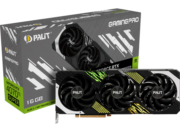 Видеокарта Palit PCI-Ex GeForce RTX 4070 Ti Super GamingPro 16GB GDDR6X (256bit) (2610/21000) (1 x HDMI, 3 x DisplayPort) (NED47TS019T2-1043A) - изображение 10 Видеокарта Palit PCI-Ex GeForce RTX 4070 Ti Super GamingPro 16GB GDDR6X (256bit) (2610/21000) (1 x HDMI, 3 x DisplayPort) (NED47TS019T2-1043A) - изображение 10