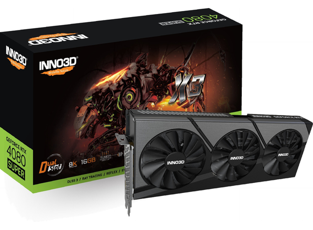 Видеокарта INNO3D PCI-Ex GeForce RTX 4080 Super X3 16GB GDDR6X (256bit) (2550/23000) (HDMI, 3 x DisplayPort) (N408S3-166X-18703552) - изображение 3 Видеокарта INNO3D PCI-Ex GeForce RTX 4080 Super X3 16GB GDDR6X (256bit) (2550/23000) (HDMI, 3 x DisplayPort) (N408S3-166X-18703552) - изображение 3