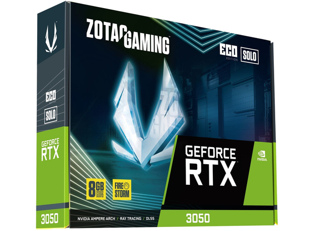 Видеокарта ZOTAC PCI-Ex GeForce RTX 3050 Eco Solo 8GB GDDR6 (128bit) (1777/14000) (1 x HDMI, 3 x DisplayPort) (ZT-A30500R-10L) - изображение 6 Видеокарта ZOTAC PCI-Ex GeForce RTX 3050 Eco Solo 8GB GDDR6 (128bit) (1777/14000) (1 x HDMI, 3 x DisplayPort) (ZT-A30500R-10L) - изображение 6