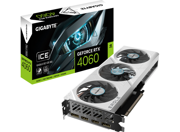 Відеокарта Gigabyte PCI-Ex GeForce RTX 4060 Eagle OC ICE 8GB GDDR6 (128bit) (2505/17000) (2 x HDMI, 2 x DisplayPort) (GV-N4060EAGLEOC ICE-8GD) - зображення 9 Відеокарта Gigabyte PCI-Ex GeForce RTX 4060 Eagle OC ICE 8GB GDDR6 (128bit) (2505/17000) (2 x HDMI, 2 x DisplayPort) (GV-N4060EAGLEOC ICE-8GD) - зображення 9
