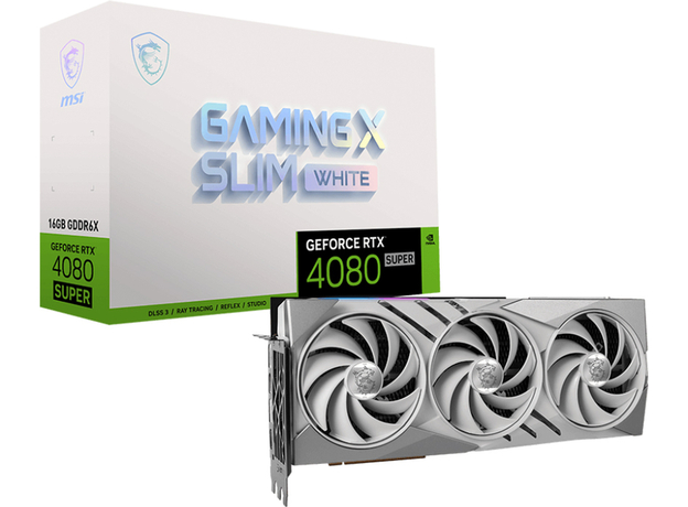 Видеокарта MSI PCI-Ex GeForce RTX 4080 Super 16G Gaming X Slim White 16GB GDDR6X (256bit) (2625/23000) (2 x HDMI, 2 x DisplayPort) (RTX 4080 SUPER 16G GAMING X SLIM WHITE) - изображение 7 Видеокарта MSI PCI-Ex GeForce RTX 4080 Super 16G Gaming X Slim White 16GB GDDR6X (256bit) (2625/23000) (2 x HDMI, 2 x DisplayPort) (RTX 4080 SUPER 16G GAMING X SLIM WHITE) - изображение 7