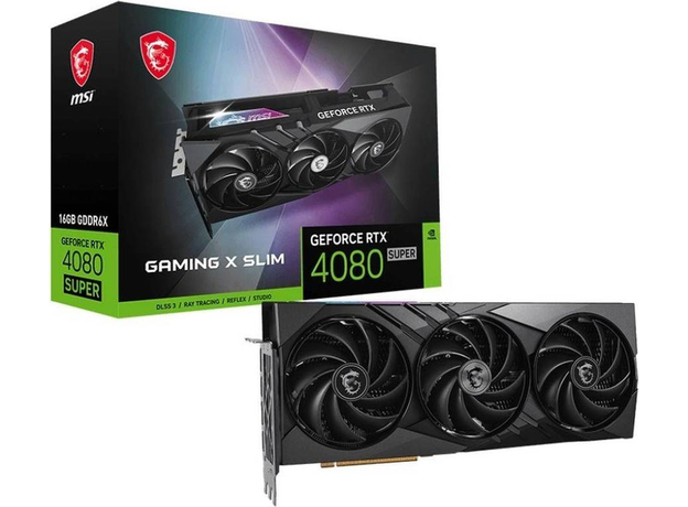 Відеокарта MSI PCIe4.0 GeForce RTX 4080 Super 16G Gaming X Slim 16GB GDDR6X (256bit) (2610/23000) (2 x HDMI, 2 x DisplayPort) (RTX 4080 SUPER 16G GAMING X SLIM) - зображення 6 Відеокарта MSI PCIe4.0 GeForce RTX 4080 Super 16G Gaming X Slim 16GB GDDR6X (256bit) (2610/23000) (2 x HDMI, 2 x DisplayPort) (RTX 4080 SUPER 16G GAMING X SLIM) - зображення 6