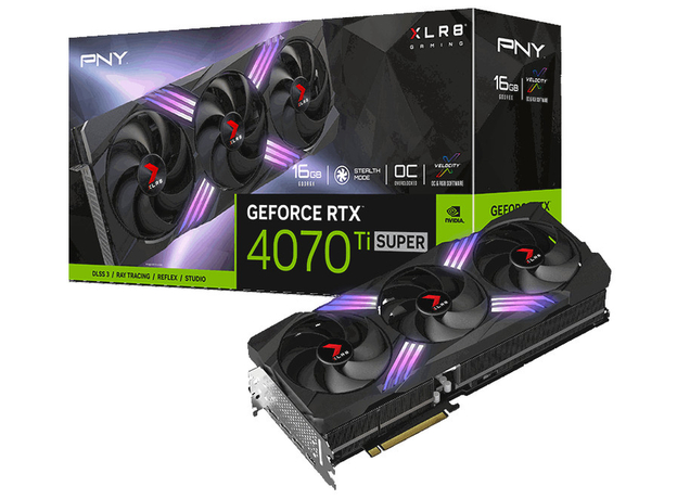 Видеокарта PNY PCI-Ex GeForce RTX 4070 Ti Super XLR8 Gaming VERTO EPIC-X RGB OC 16GB GDDR6X (256bit) (1 x HDMI, 3 x DisplayPort) (VCG4070TS16TFXXPB1-O) - изображение 9