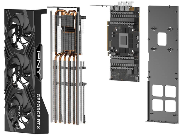 Видеокарта PNY PCI-Ex GeForce RTX 4080 Super 16GB OC LED TF VERTO GDDR6X (256bit) (2565/23000) (HDMI, 3 x DisplayPort) (VCG4080S16TFXPB1-O) - изображение 9 Видеокарта PNY PCI-Ex GeForce RTX 4080 Super 16GB OC LED TF VERTO GDDR6X (256bit) (2565/23000) (HDMI, 3 x DisplayPort) (VCG4080S16TFXPB1-O) - изображение 9