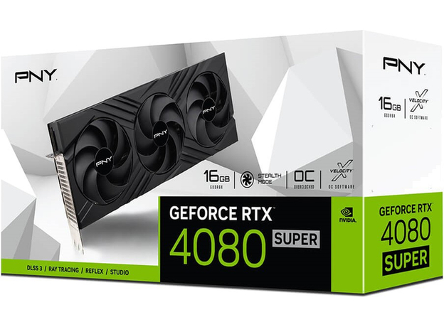 Видеокарта PNY PCI-Ex GeForce RTX 4080 Super 16GB OC LED TF VERTO GDDR6X (256bit) (2565/23000) (HDMI, 3 x DisplayPort) (VCG4080S16TFXPB1-O) - изображение 10 Видеокарта PNY PCI-Ex GeForce RTX 4080 Super 16GB OC LED TF VERTO GDDR6X (256bit) (2565/23000) (HDMI, 3 x DisplayPort) (VCG4080S16TFXPB1-O) - изображение 10