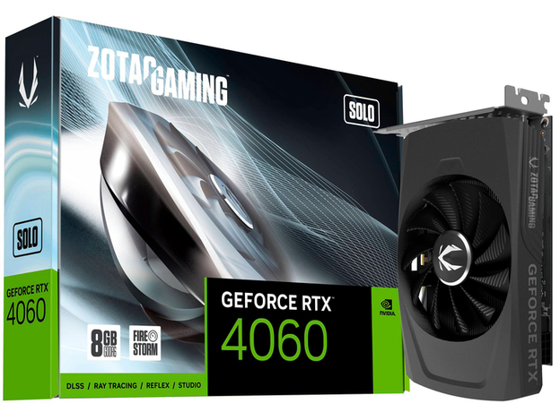 Відеокарта Zotac PCI-Ex GeForce RTX 4060 Solo 8GB GDDR6 (128bit) (2460/17000) (HDMI, 3 x DisplayPort) (ZT-D40600G-10L) - зображення 8 Відеокарта Zotac PCI-Ex GeForce RTX 4060 Solo 8GB GDDR6 (128bit) (2460/17000) (HDMI, 3 x DisplayPort) (ZT-D40600G-10L) - зображення 8