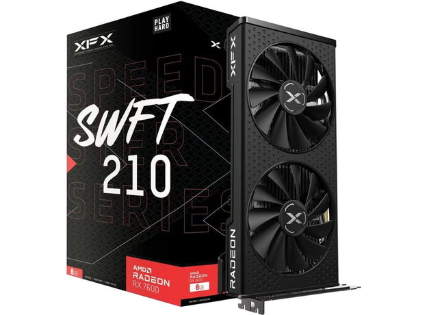 Видеокарта XFX PCI-Ex Radeon RX 7600 SPEEDSTER SWFT 210 Core Edition 8GB GDDR6 (128bit) (2655/18000) (HDMI, 3 x DisplayPort) (RX-76PSWFTFY) - изображение 6 Видеокарта XFX PCI-Ex Radeon RX 7600 SPEEDSTER SWFT 210 Core Edition 8GB GDDR6 (128bit) (2655/18000) (HDMI, 3 x DisplayPort) (RX-76PSWFTFY) - изображение 6