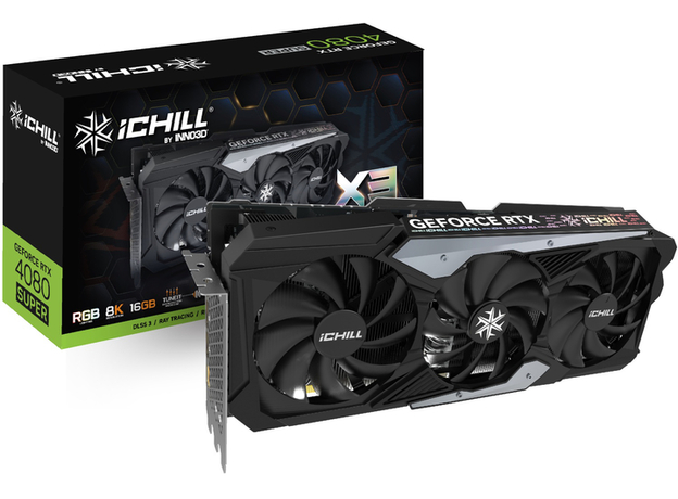 Видеокарта INNO3D PCI-Ex GeForce RTX 4080 Super X3 16GB GDDR6X (256bit) (2610/23000) (HDMI, 3 x DisplayPort) (C408S3-166XX-187049H) - изображение 3 Видеокарта INNO3D PCI-Ex GeForce RTX 4080 Super X3 16GB GDDR6X (256bit) (2610/23000) (HDMI, 3 x DisplayPort) (C408S3-166XX-187049H) - изображение 3