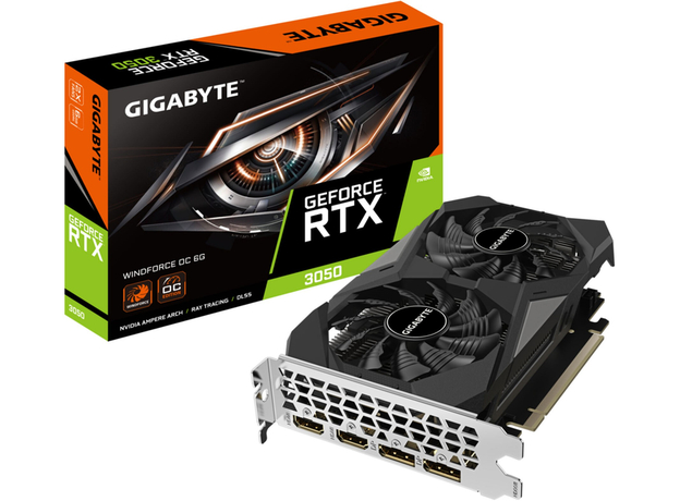 Відеокарта Gigabyte PCI-Ex GeForce RTX 3050 Windforce OC 6GB GDDR6 (96bit) (1477/14000) (2 х HDMI, 2 x DisplayPort) (GV-N3050WF2OC-6GD) - зображення 5