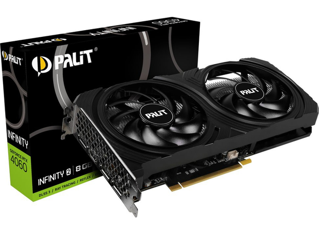 Видеокарта Palit PCI-Ex GeForce RTX 4060 Infinity 2 8GB GDDR6 (128bit) (2460/17000) (HDMI, 3 x DisplayPort) (NE64060019P1-1070L) - изображение 5 Видеокарта Palit PCI-Ex GeForce RTX 4060 Infinity 2 8GB GDDR6 (128bit) (2460/17000) (HDMI, 3 x DisplayPort) (NE64060019P1-1070L) - изображение 5