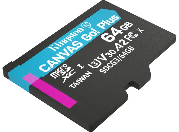 Kingston MicroSDXC 64GB Canvas Go! Plus Class 10 UHS-I U3V30 A2 (SDCG3/64GBSP) - изображение 4