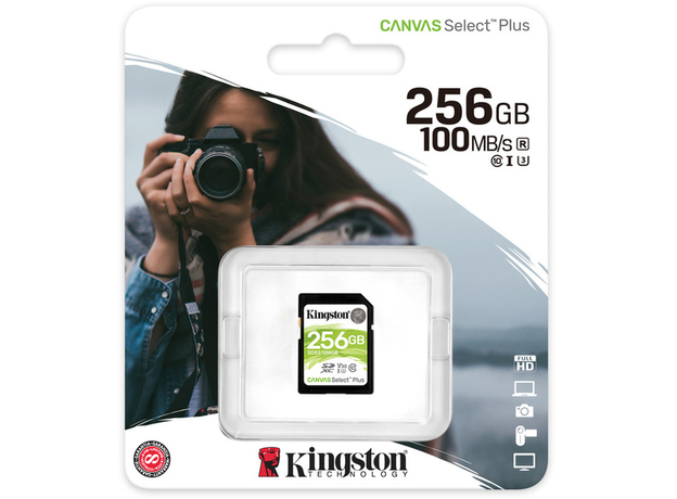 Kingston SDXC 256GB Canvas Select Plus Class 10 UHS-I U3V30 (SDS2/256GB) - зображення 3 Kingston SDXC 256GB Canvas Select Plus Class 10 UHS-I U3V30 (SDS2/256GB) - зображення 3