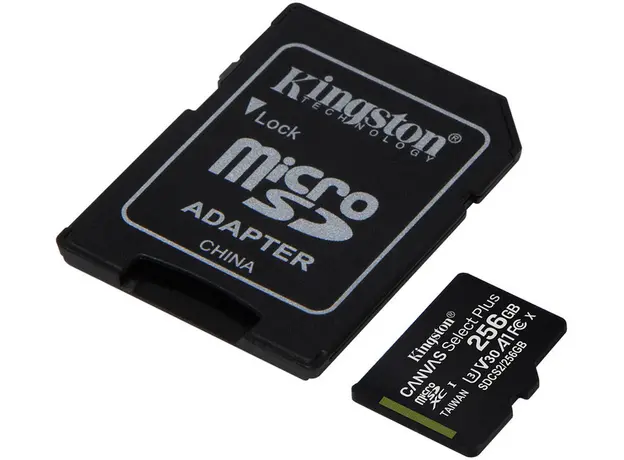 Kingston microSDXC 256GB Canvas Select Plus Class 10 UHS-I U3V30 A1 + SD-adapter (SDCS2/256GB) - изображение 2