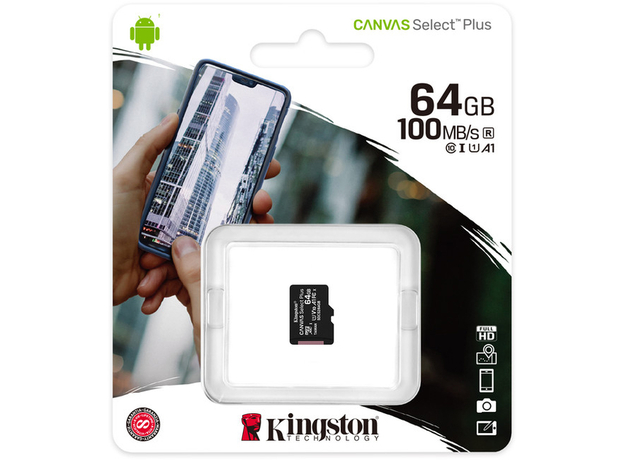 Kingston microSDXC 64GB Canvas Select Plus Class 10 UHS-I U1V10 A1 (SDCS2/64GBSP) - изображение 3 Kingston microSDXC 64GB Canvas Select Plus Class 10 UHS-I U1V10 A1 (SDCS2/64GBSP) - изображение 3