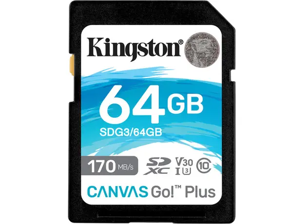 Kingston SDXC 64GB Canvas Go! Plus Class 10 UHS-I U3V30 (SDG3/64GB) 