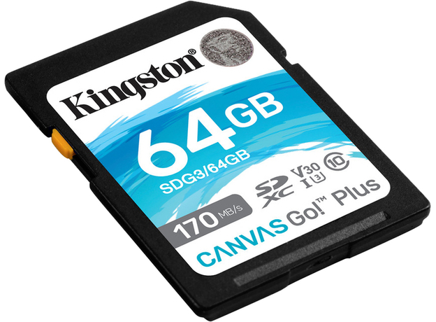 Kingston SDXC 64GB Canvas Go! Plus Class 10 UHS-I U3V30 (SDG3/64GB) - изображение 2 Kingston SDXC 64GB Canvas Go! Plus Class 10 UHS-I U3V30 (SDG3/64GB) - изображение 2