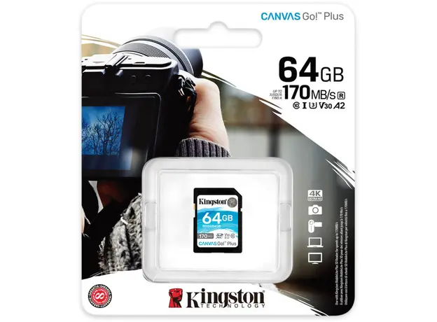 Kingston SDXC 64GB Canvas Go! Plus Class 10 UHS-I U3V30 (SDG3/64GB) - изображение 3