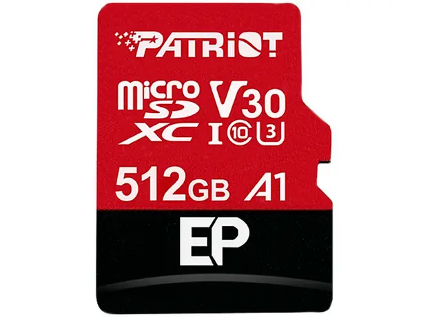 Patriot EP Pro microSDXC 512GB UHS-I A1 U3V30 + adapter (PEF512GEP31MCX) 