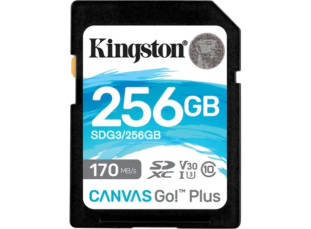 Kingston SDXC 256GB Canvas Go! Plus Class 10 UHS-I U3V30 (SDG3/256GB) 